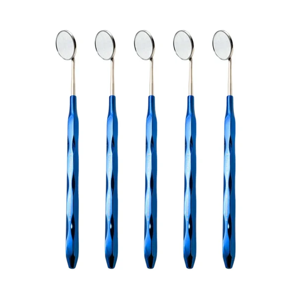 5× Dental Mirrors – Blue Plasma Rhodium - Image 1